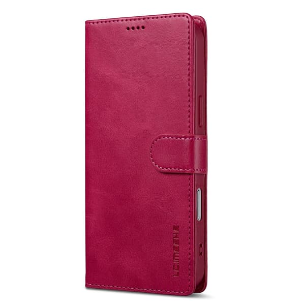 SKALO LC.IMEEKE Premium PU-läder Plånboksfodral för iPhone 18 Pro Max - Cerise
