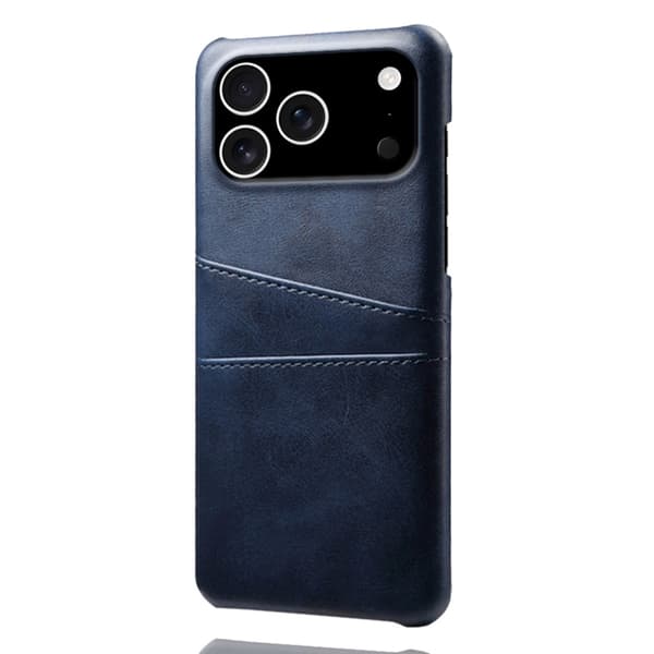 SKALO PU-Læder Kortholder Cover til iPhone 18 Pro - Blå