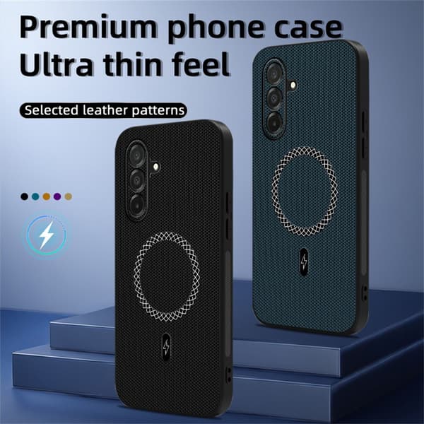 SKALO Triangle Texture PU-Læder Cover til Samsung Galaxy A27 5G - Sort