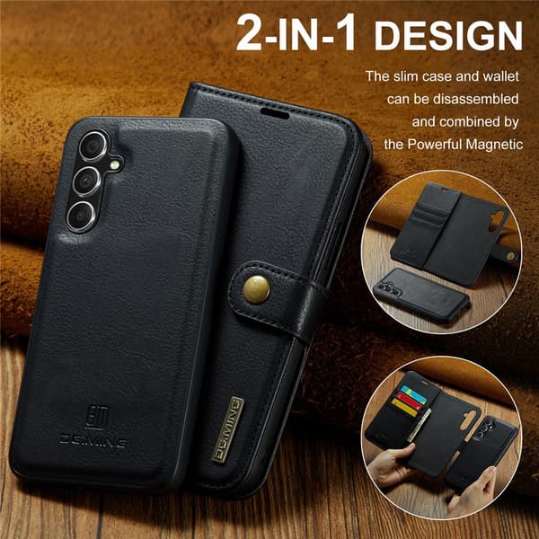 DG MING 2-i-1 Magnet Flip Cover til Samsung Galaxy S26 - Sort