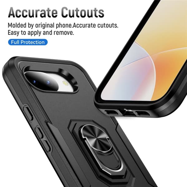 SKALO Armor Metalring Cover til Google Pixel 10a - Sort