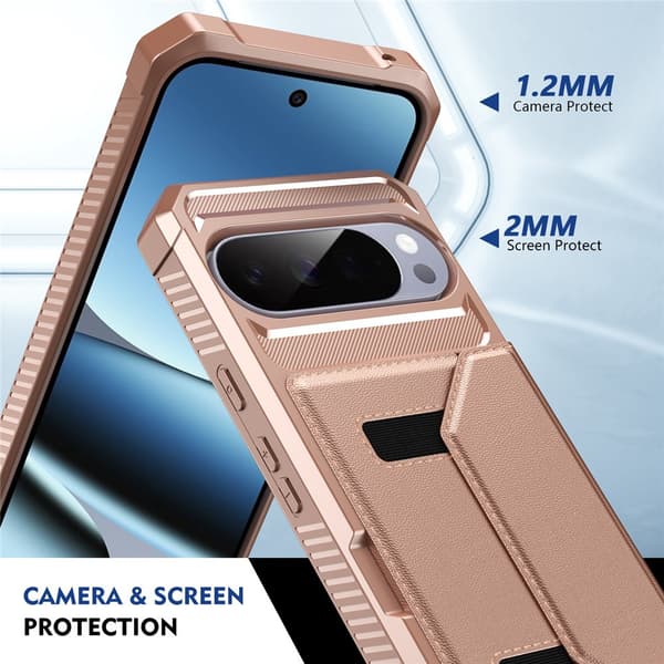 SKALO Armor Kortholder Cover til Google Pixel 11 Pro - Rosa guld