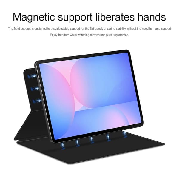 SKALO Samsung Galaxy Tab S10 FE+ Magnetic Fold PU-Læder Cover - Sort