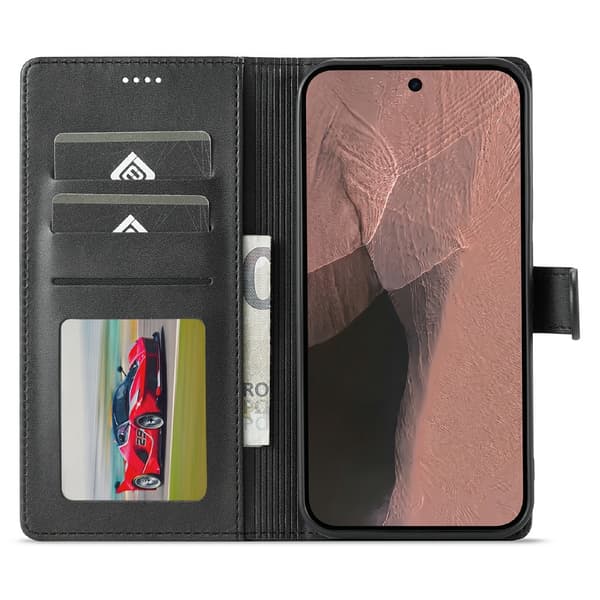 SKALO LC.IMEEKE Premium PU-læder Flip Cover til Google Pixel 11 - Sort