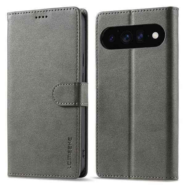 SKALO LC.IMEEKE Premium PU-läder Plånboksfodral för Google Pixel 11 - Grå