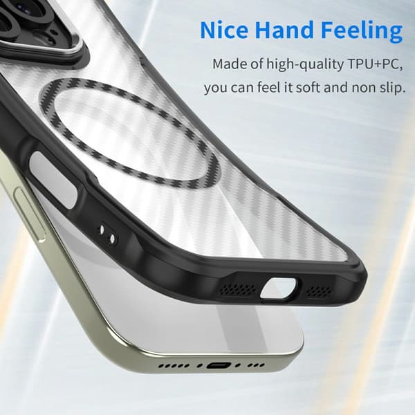 SKALO Translucent Carbon Cover til iPhone 17e - Sort