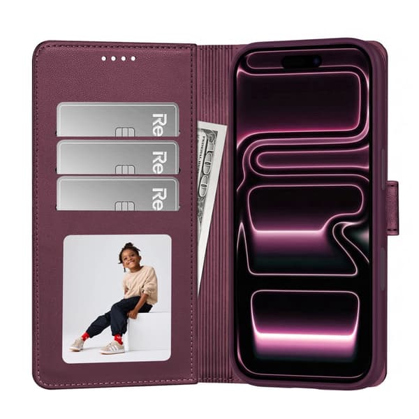 Tech-Protect 2i1 Wallet MagSafe Plånboksfodral/Skal för iPhone 18 Pro Max - Mulberry