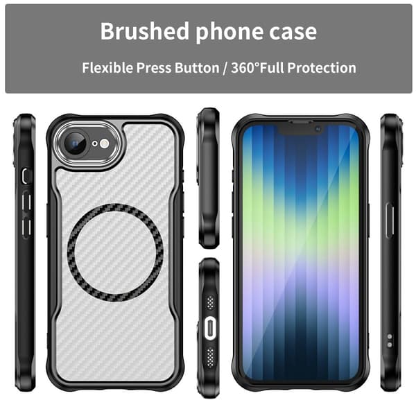 SKALO Translucent Carbon Cover til iPhone 17e - Sort