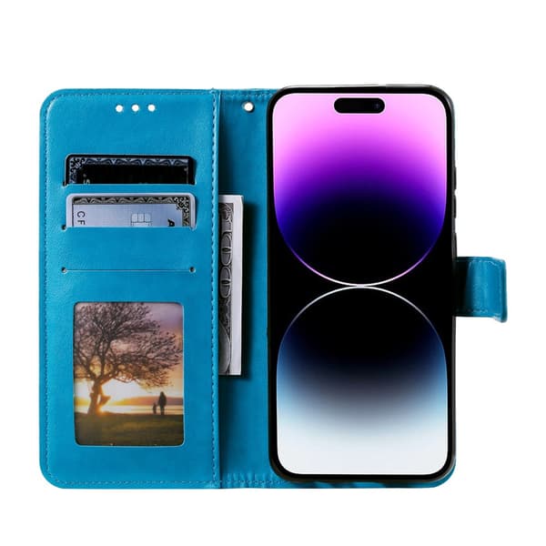 SKALO Mandala Flip Cover til iPhone 18 Pro - Blå