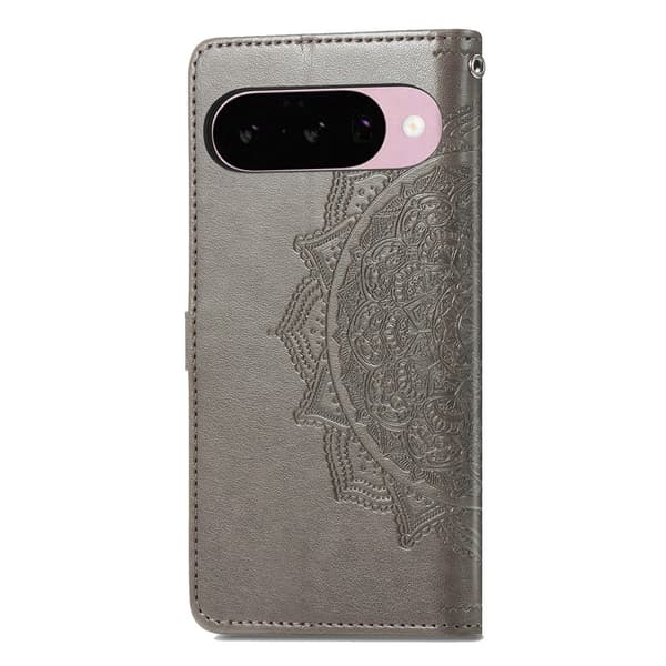 SKALO Mandala Flower Plånboksfodral för Google Pixel 11 - Grå