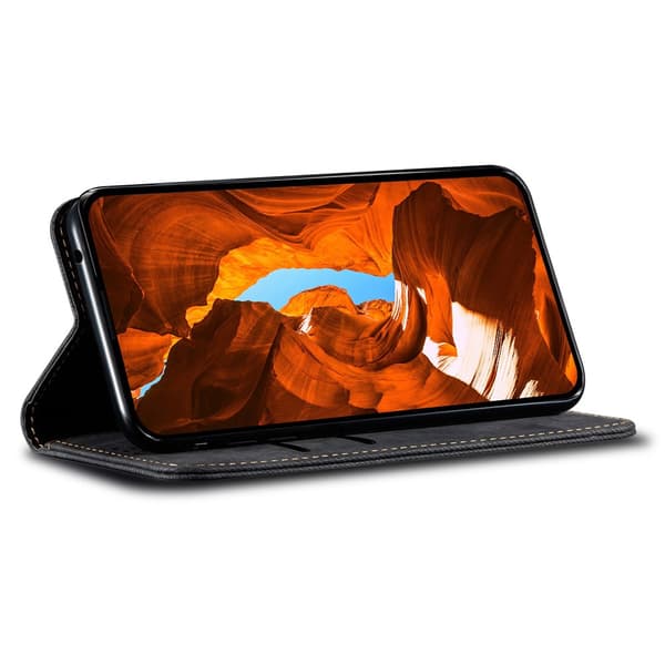 SKALO Jeans Flip Cover til Samsung Galaxy A37 5G - Sort