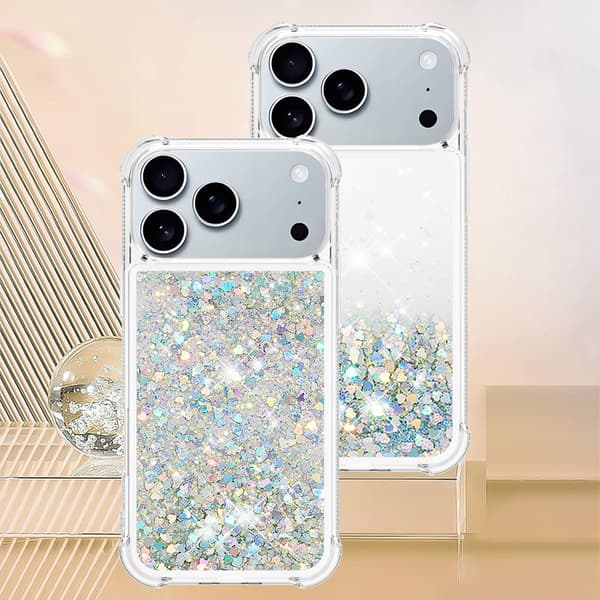 SKALO Kvicksand Glitter Skal för iPhone 18 Pro - Silver