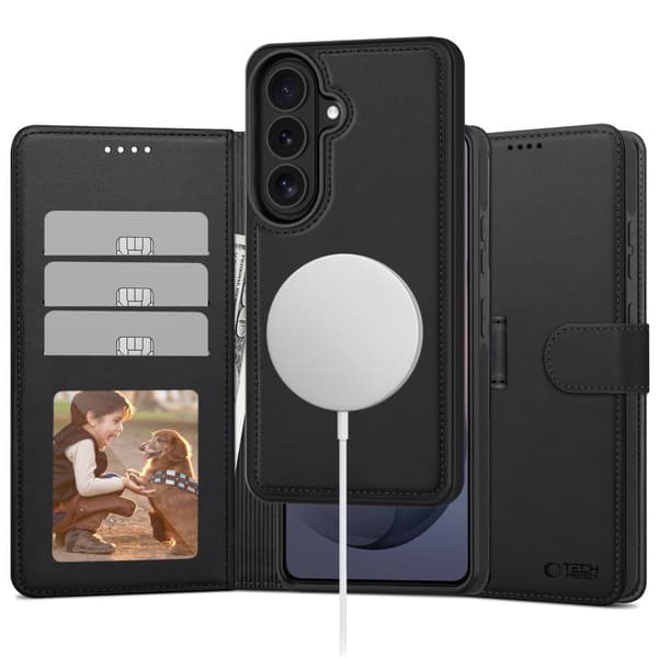 Tech-Protect Wallet MagSafe Etui til Samsung Galaxy S26 - Sort