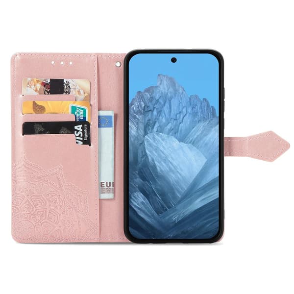 SKALO Mandala Flower Plånboksfodral för Google Pixel 11 - Roséguld