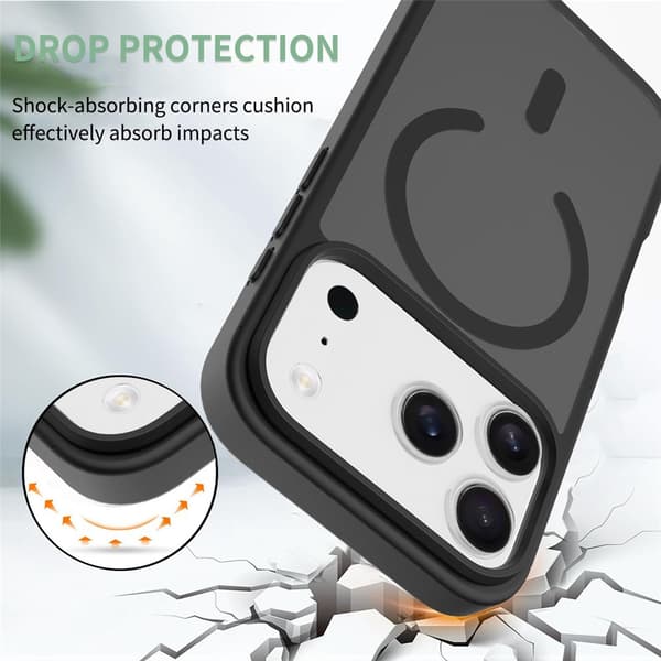 SKALO Skin-touch Hybrid Cover til iPhone 18 Pro - Sort