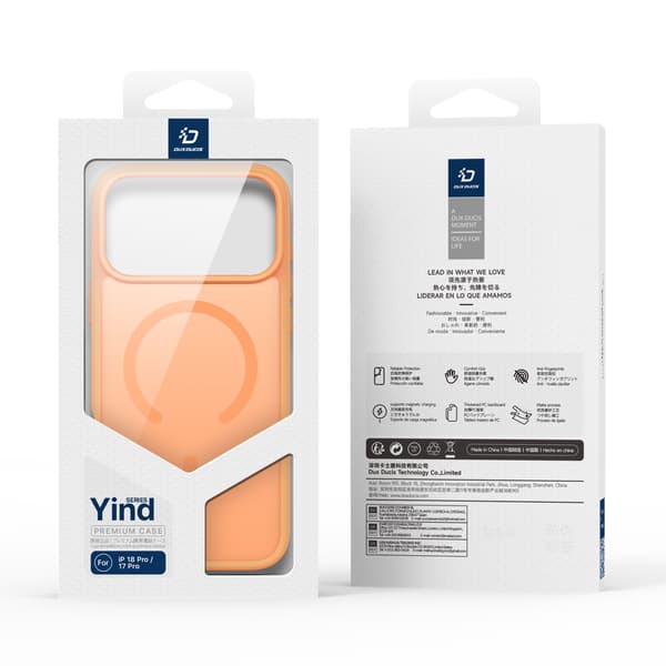 DUX DUCIS Yind Series Matte Finish Cover til iPhone 18 Pro - Orange