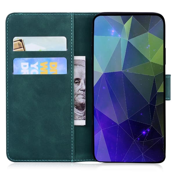 SKALO Præget Tiger Flip Cover til iPhone 18 Pro Max - Grøn