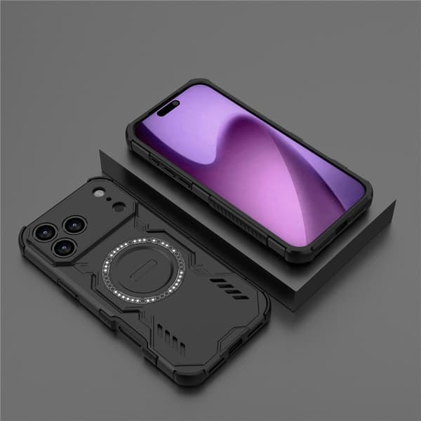 SKALO Armor Ventilated Heat Dissipation Cover til iPhone 18 Pro Max - Sort