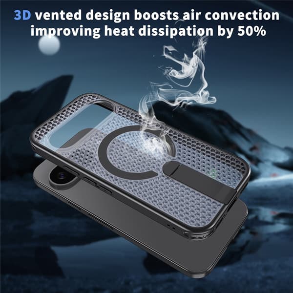 SKALO Hybrid Magnetring Stativ Cover til Google Pixel 11 Pro - Sort