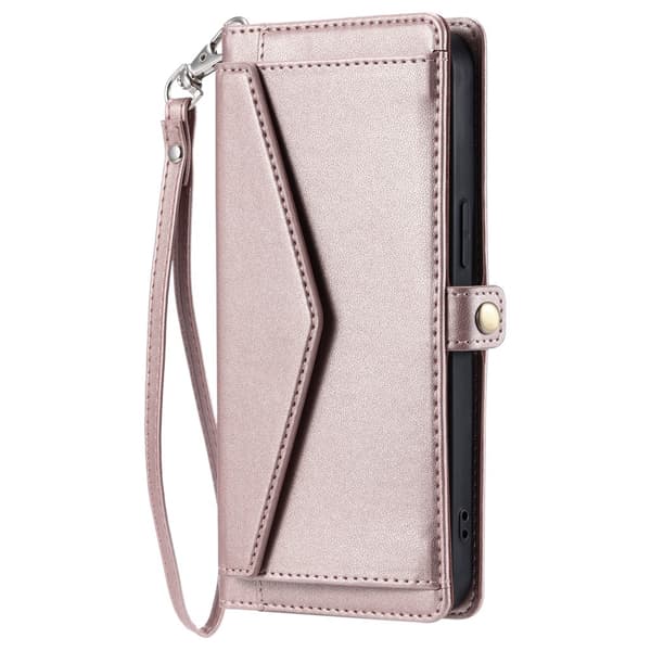 SKALO PU-Läder Envelope Plånboksfodral för iPhone 17e - Roséguld