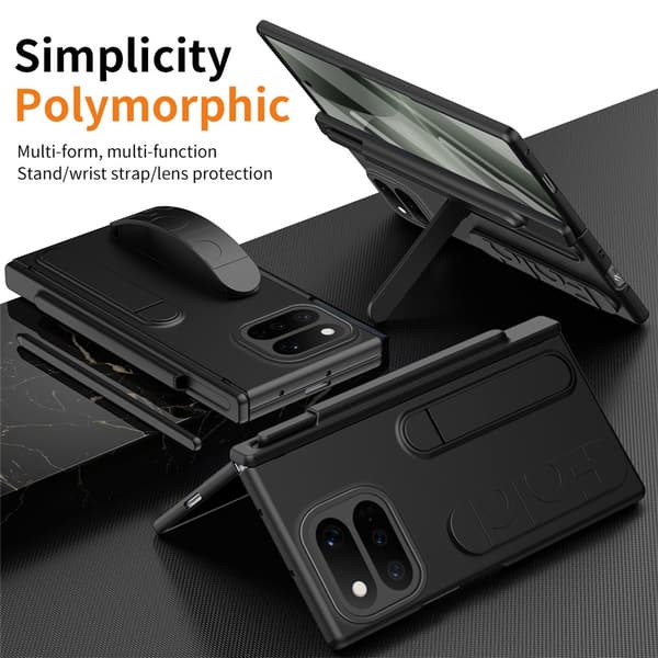 SKALO Multifunktionelt Cover + Hærdet Glas til Google Pixel 11 Pro Fold - Sort