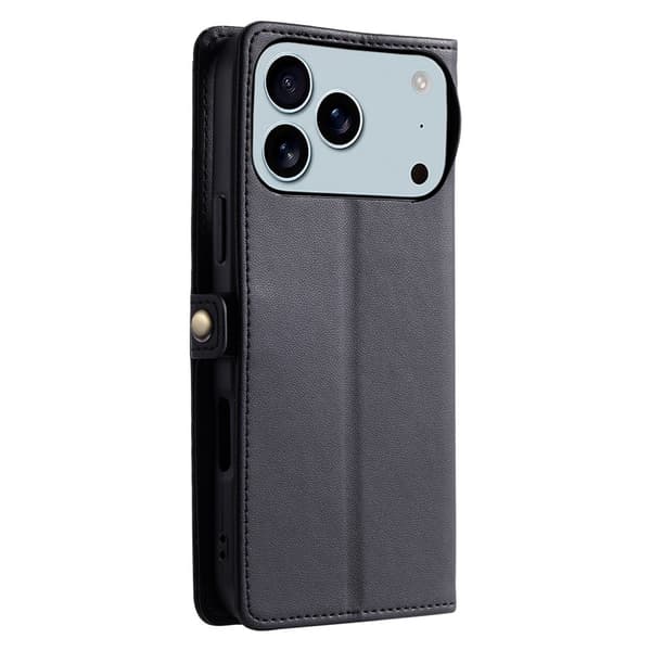 SKALO PU-Läder Envelope Plånboksfodral för iPhone 18 Pro Max - Svart