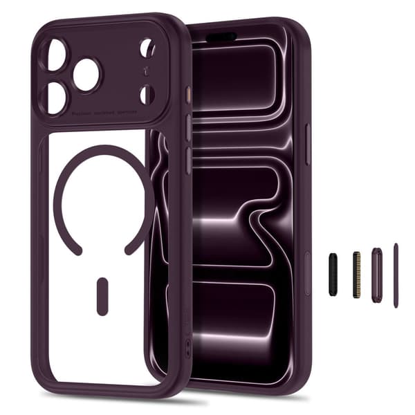 Tech-Protect MagPeak MagSafe CC Suojakuori sopii iPhone 17 Pro Max - Dark Cherry