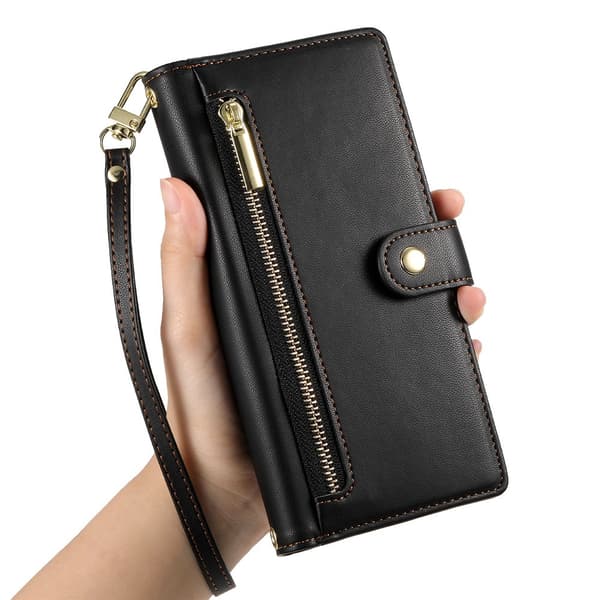 SKALO Zipper Big Flip Cover til Google Pixel 10a - Sort
