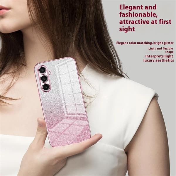 SKALO Electroplating Glitter Cover til Samsung Galaxy A57 5G - Sort