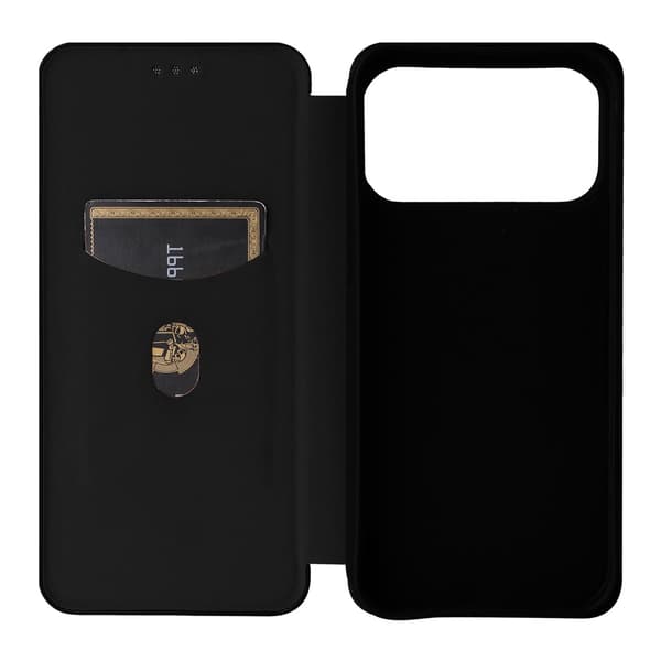 SKALO Carbon Fiber Flip Cover til iPhone 18 Pro Max - Sort