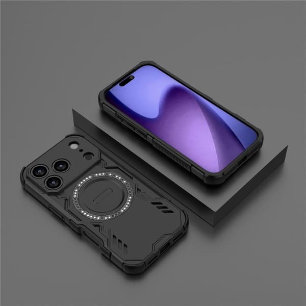 SKALO Armor Ventilated Heat Dissipation Cover til iPhone 18 Pro - Sort