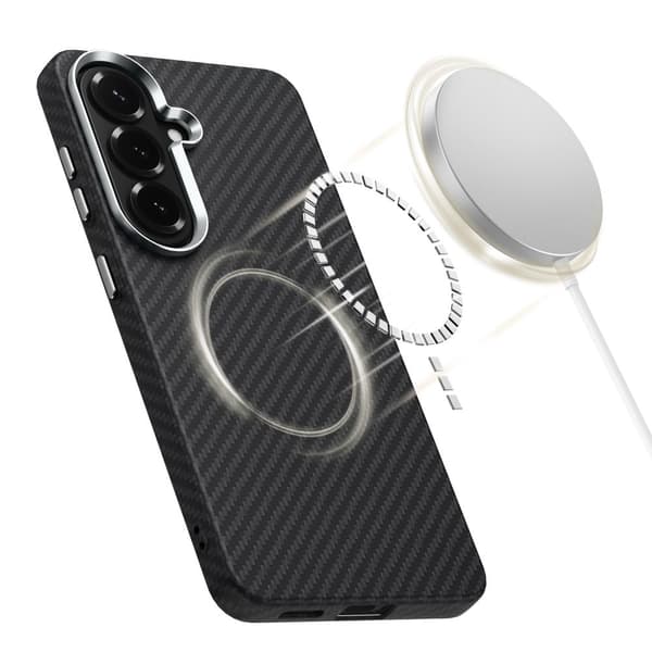 Tech-Protect Ion Carbon MagSafe Cover til Samsung Galaxy S26 - Sort/Sølv