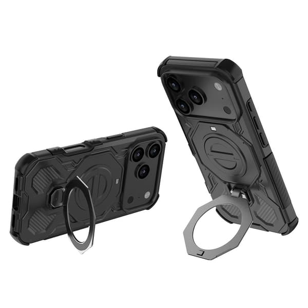 SKALO Armor Roterbar Ring Cover til iPhone 18 Pro Max - Sort