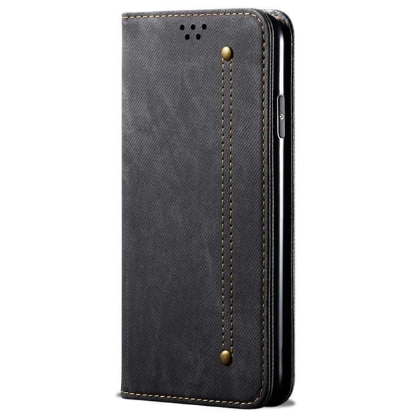 SKALO Jeans Flip Cover til iPhone 17e - Sort