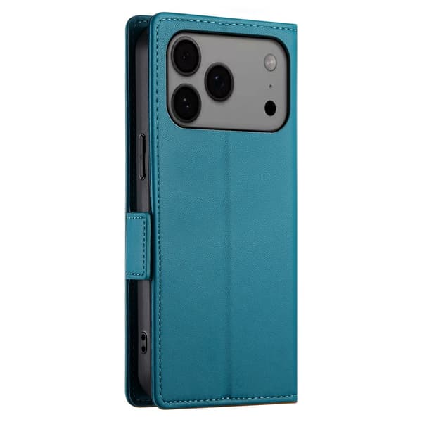 SKALO PU-Läder Plånboksfodral för iPhone 17 Pro Max - Blå