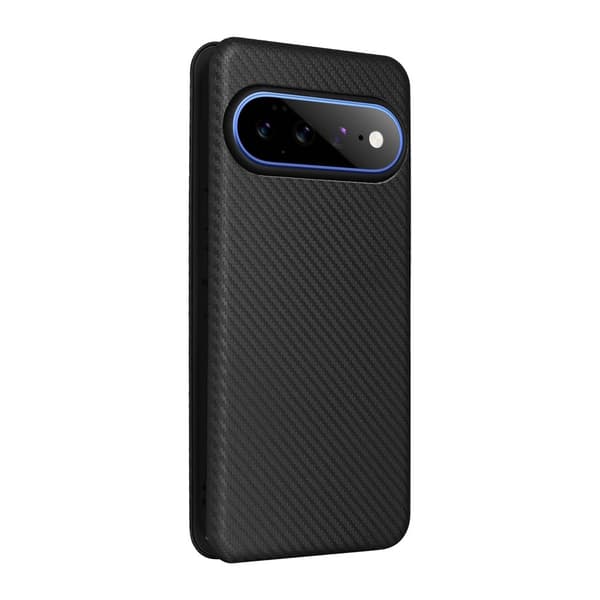 SKALO Carbon Fiber Flip Cover til Google Pixel 11 Pro - Sort