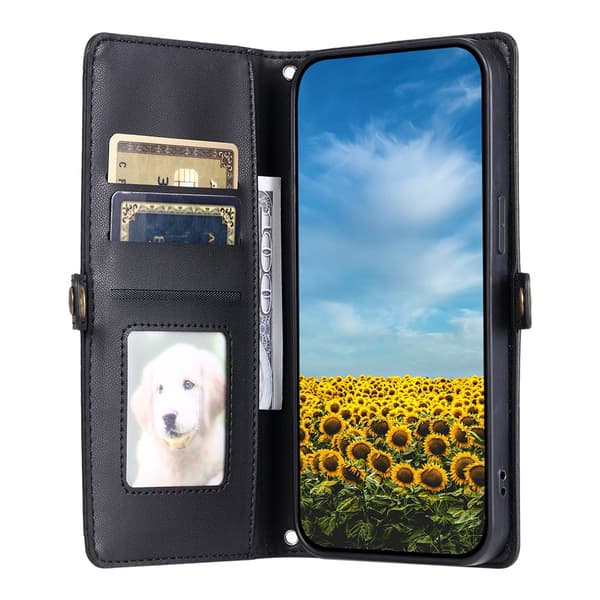 SKALO PU-Læder Kuvert Flip Cover til Google Pixel 10a - Sort