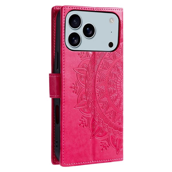 SKALO Mandala Plånboksfodral för iPhone 18 Pro Max - Cerise