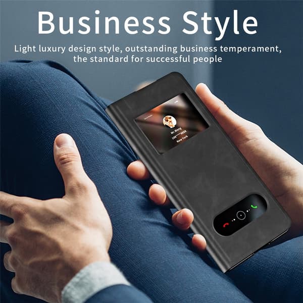 SKALO Samsung Z Fold7 PU-Læder Window Cover - Sort