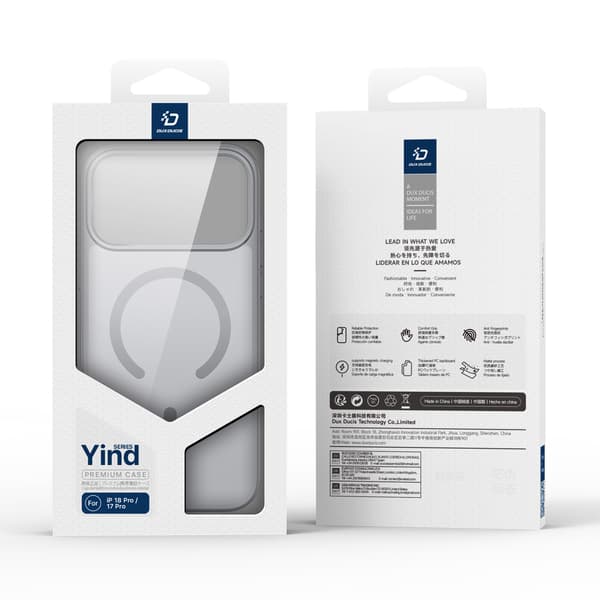 DUX DUCIS Yind Series Matte Finish Cover til iPhone 18 Pro - Grå