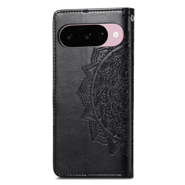 SKALO Mandala Flower Flip Cover til Google Pixel 11 - Sort