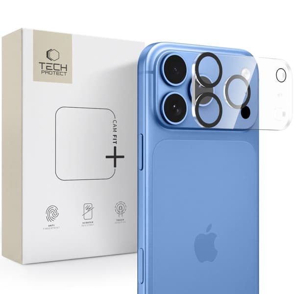 Tech-Protect Cam Fit+ Kameraskydd i Härdat glas för iPhone 18 Pro Max - Transparent