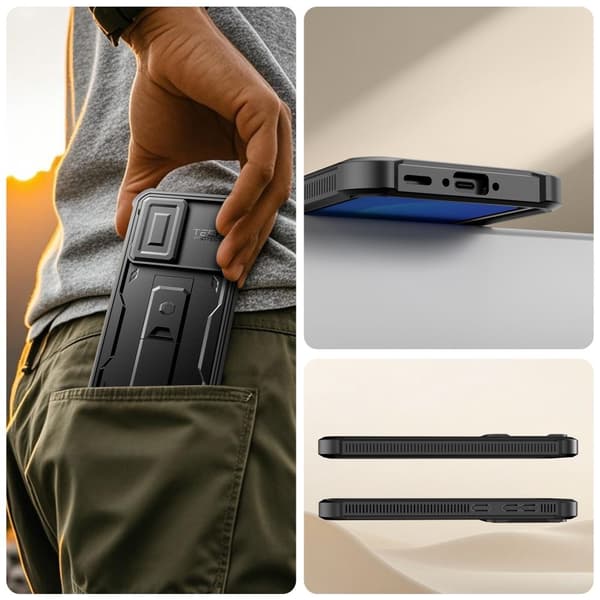 Tech-Protect Kevlar Cam+ 360° Cover med front til Samsung Galaxy A37 5G - Sort