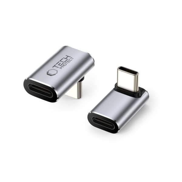 Tech-Protect UltraBoost AA02 vinkeladapter USB-C 100W - Grå