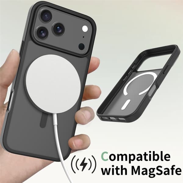 SKALO Skin-touch Hybrid Cover til iPhone 18 Pro Max - Sort