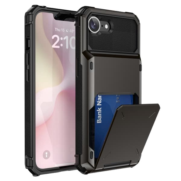 SKALO Armor Flip Kortholder Cover til iPhone 17e - Sort