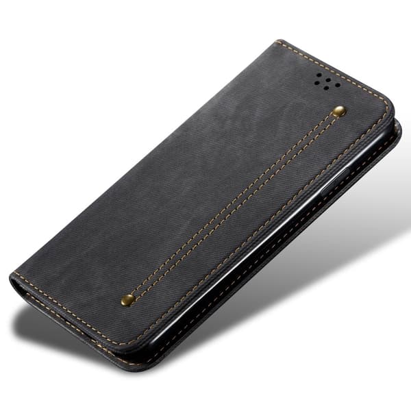SKALO Jeans Flip Cover til iPhone 17e - Sort