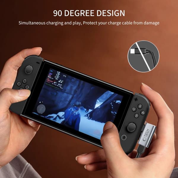 Tech-Protect UltraBoost AA01 USB-C kulmasovitin 100W - Harmaa