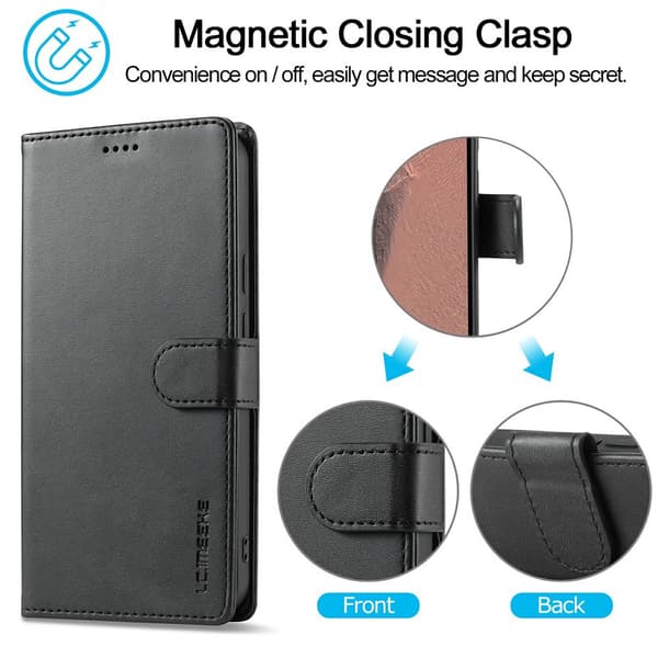 SKALO LC.IMEEKE Premium PU-læder Flip Cover til Google Pixel 11 Pro - Sort