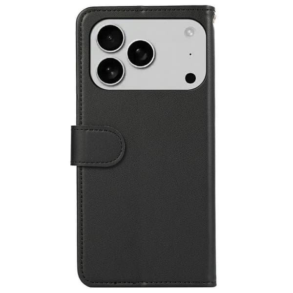 SKALO PU-Läder Plånboksfodral för iPhone 18 Pro - Svart